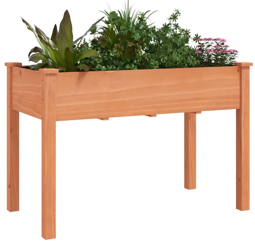 vidaXL Γλάστρα με Επένδυση Καφέ 118x59x76 εκ. από Μασίφ Ξύλο Ελάτης