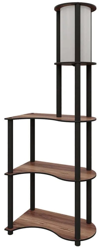 Φωτιστικό Δαπέδου Με Ραφάκια 666PTR1108 50x30x140cm 1xE27 40W Walnut Opviq