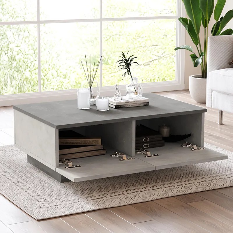 Τραπέζι σαλονιού Thunder pakoworld ανθρακί antique-γκρι antique 90x60x31.5εκ - 176-000107 - 176-000107