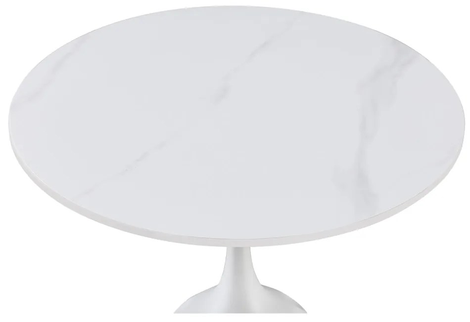 SNOW SIDE TABLE ΛΕΥΚΟ ΜΕ ΟΨΗ ΜΑΡΜΑΡΟΥ ΛΕΥΚΟ 50x50xH61cm - 04-1072