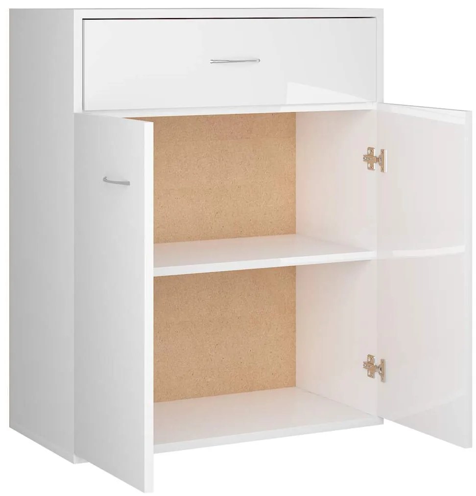 vidaXL Ντουλάπι Γυαλιστερό Λευκό 60 x 30 x 75 εκ. από Επεξ. Ξύλο