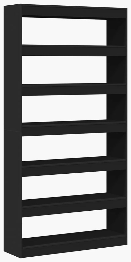 vidaXL Βιβλιοθήκη Μαύρη Επεξεργασμένο ξύλο 100 x 30 x 198 εκ. Βιβλιοθήκη