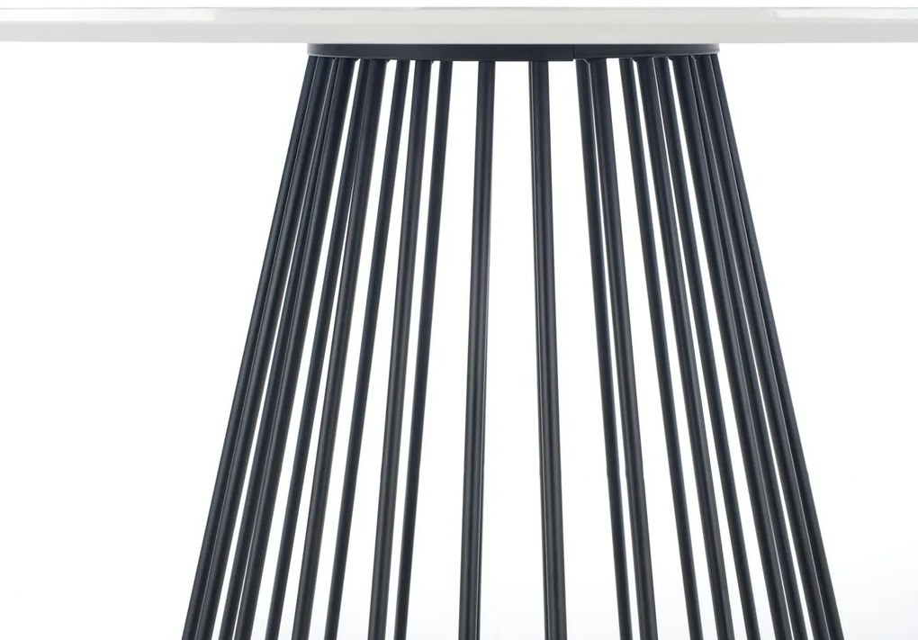 Τραπέζι Houston 1430, Λευκό μάρμαρο, Μαύρο, 75cm, 25 kg, Ινοσανίδες μέσης πυκνότητας, Μέταλλο | Epipla1.gr