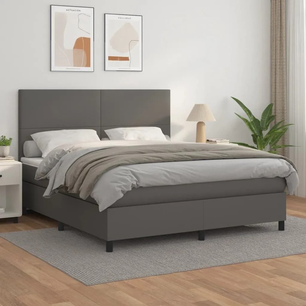 ΚΡΕΒΑΤΙ BOXSPRING ΜΕ ΣΤΡΩΜΑ ΓΚΡΙ 160X200ΕΚ. ΑΠΟ ΣΥΝΘΕΤΙΚΟ ΔΕΡΜΑ 3142735