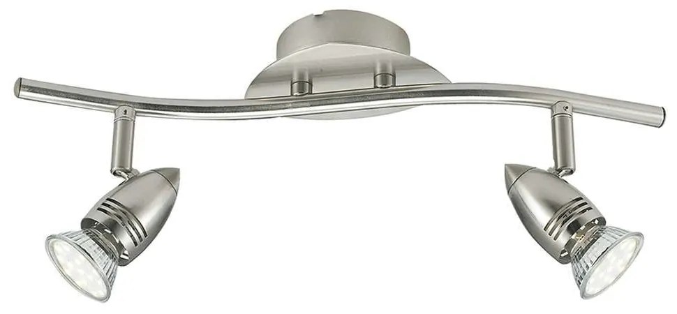 Φωτιστικό Οροφής - Σποτ Sunny SPOT-SUNNY-2 Ρυθμιζόμενο 2xGU10 5W 39x12cm Nickel Intec Metal