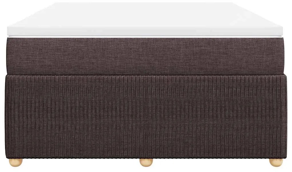 vidaXL Κρεβάτι Boxspring με Στρώμα Σκούρο Καφέ 160x200 εκ Υφασμάτινο
