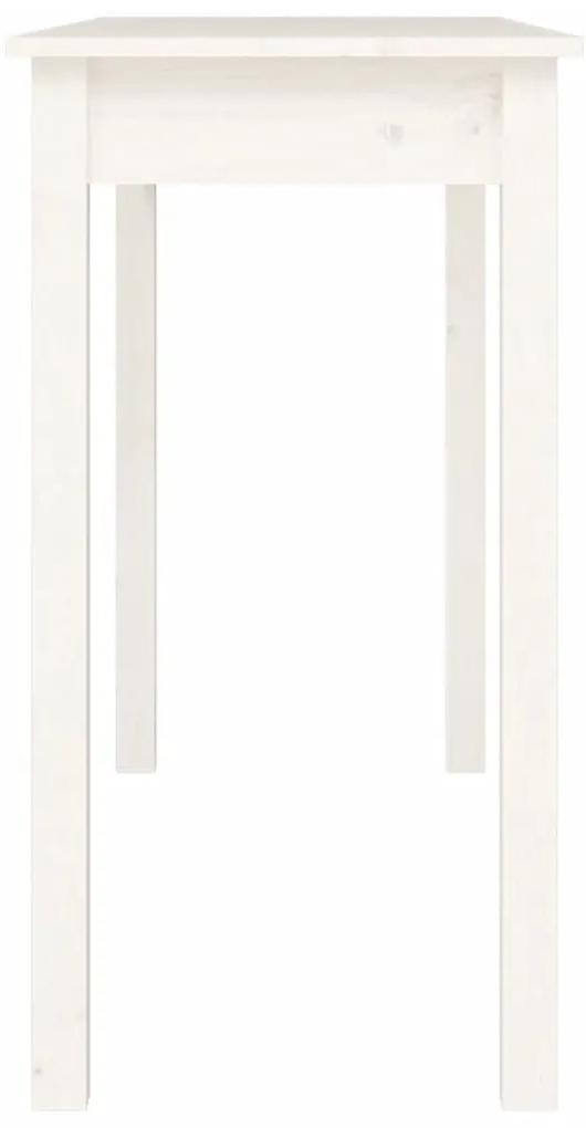 Τραπέζι Κονσόλα Λευκό 110 x 40 x 75 εκ. από Μασίφ Ξύλο Πεύκου - Λευκό