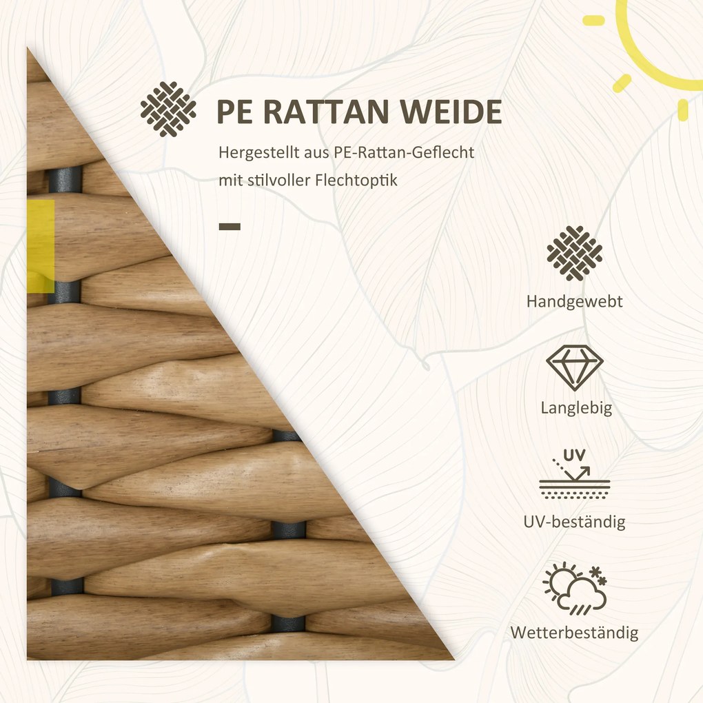 Outsunny Καρέκλες Κήπου Εξωτερικού Χώρου, Ανθεκτικές στις Καιρικές Συνθήκες, Μοντέρνος Σχεδιασμός, 57 x 58 x 87cm, Καφέ+Μαύρο+Γκρι