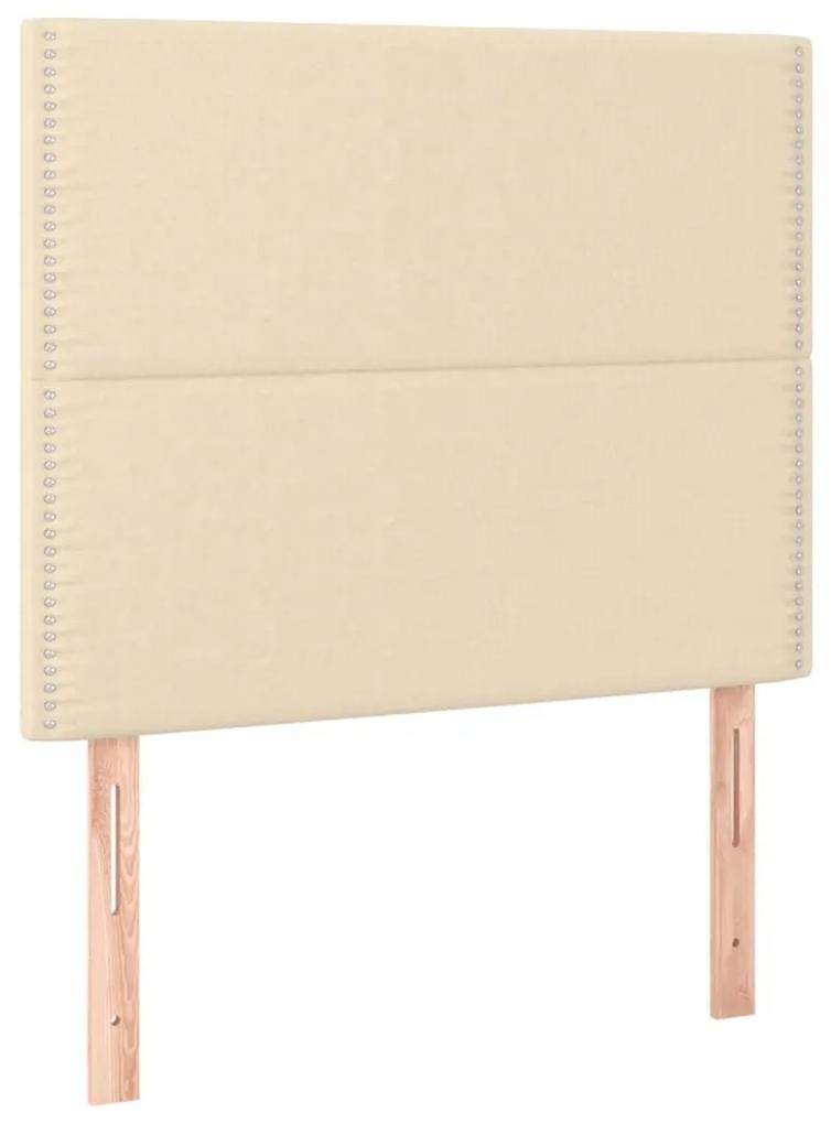 Κρεβάτι Boxspring με Στρώμα Κρεμ 100 x 200 εκ. Υφασμάτινο - Κρεμ