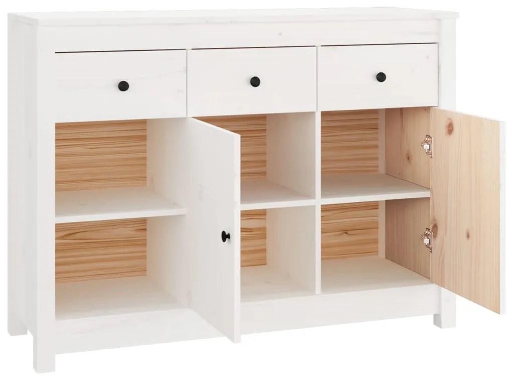 vidaXL Συρταριέρα Λευκή 100x35x74 εκ. από Μασίφ Ξύλο Πεύκου