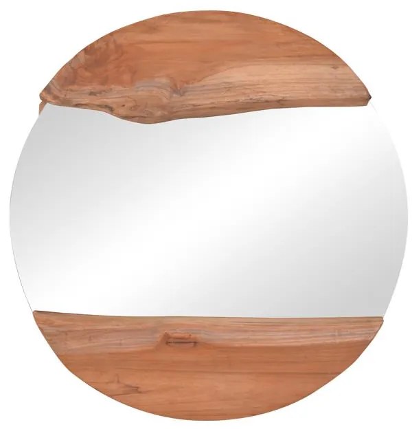 Καθρέπτης Alkmen teak ξύλο σε φυσική απόχρωση Φ60x4εκ 60x60x4 εκ.