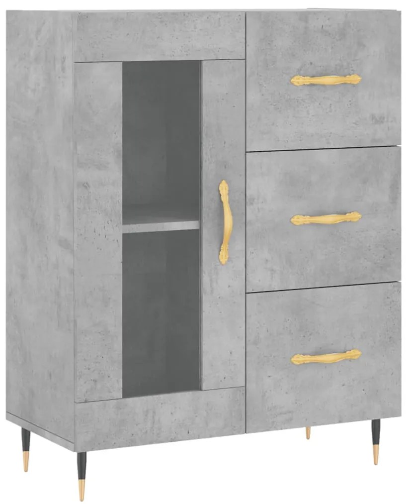 vidaXL Ντουλάπι Γκρι Σκυροδέματος 69,5x34x180 εκ. Επεξεργασμένο Ξύλο