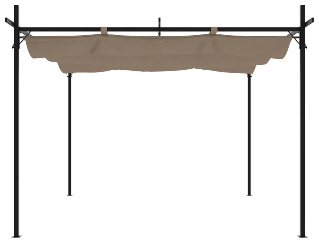 vidaXL Πέργκολα με Πτυσσόμενη Οροφή Taupe 295 x 292 x 230 εκ.