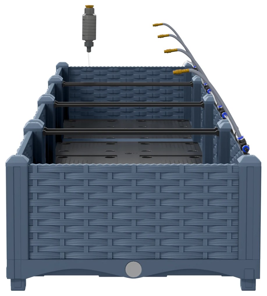 vidaXL Γλάστρες Κήπου 1 τεμ Γκρι 160 x 40 x 22 cm Πλαστικό