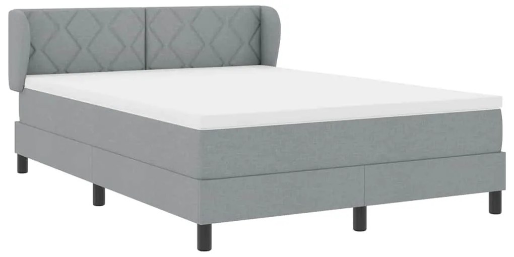 vidaXL Κρεβάτι box spring με στρώμα Ανοιχτό γκρι 160 x 200 cm ύφασμα
