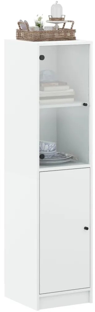 vidaXL Ντουλάπι Λευκό 35x37x142 εκ. με Γυάλινες Πόρτες