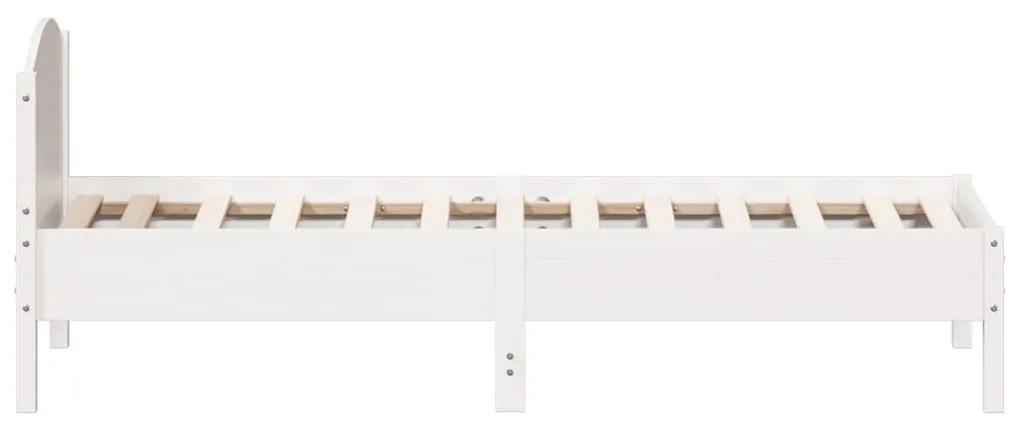 vidaXL Πλαίσιο Κρεβατιού με Κεφαλάρι Λευκό 90 x 190εκ. Μασίφ Πεύκο