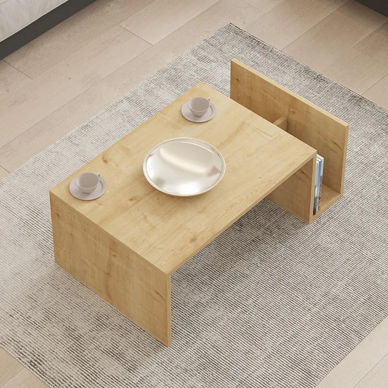 Τραπέζι σαλονιού Poko pakoworld σε oak απόχρωση 86.8x50x32,4εκ (1 τεμάχια)