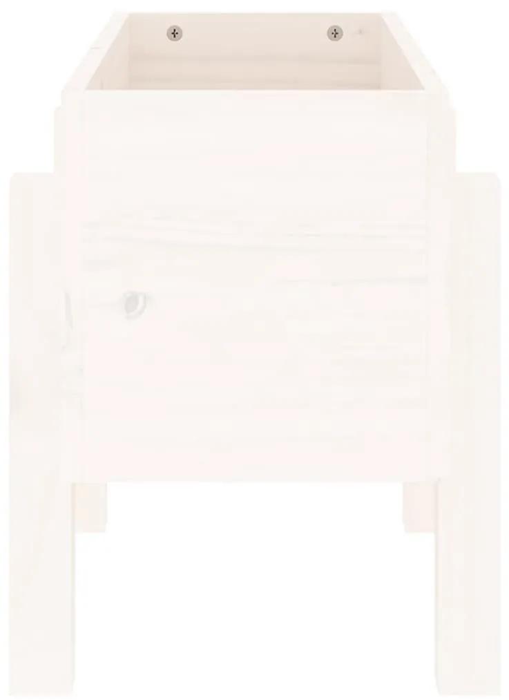 Ζαρντινιέρα Λευκή 62 x 30 x 38 εκ. από Μασίφ Ξύλο Πεύκου - Λευκό