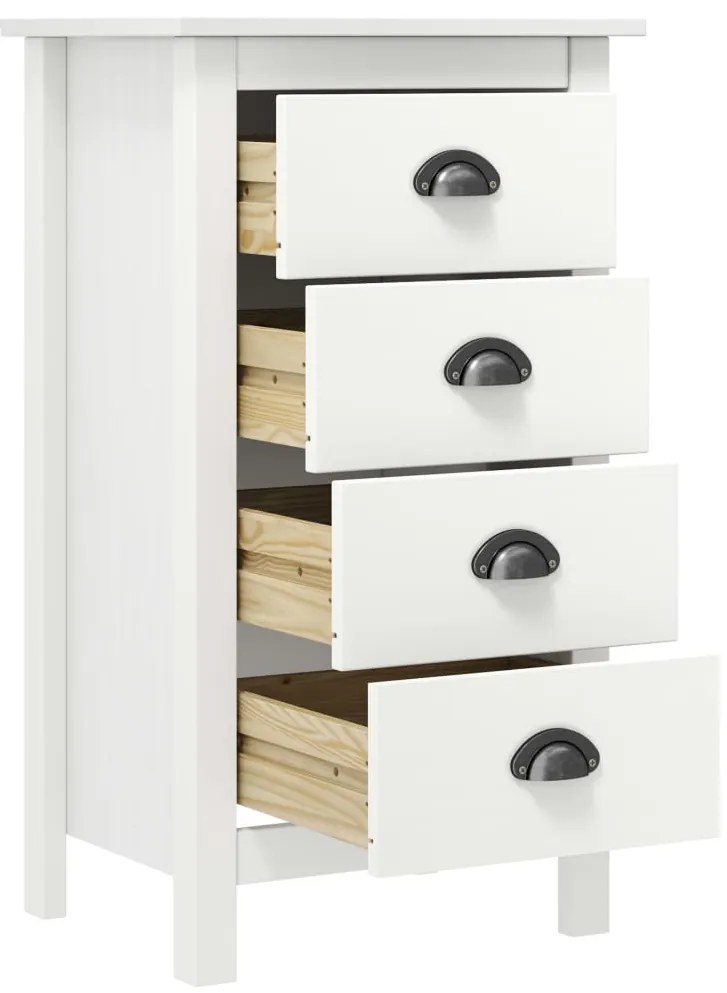 vidaXL Μπουφές Hill Λευκός 46x35x80 εκ. από Μασίφ Ξύλο Πεύκου