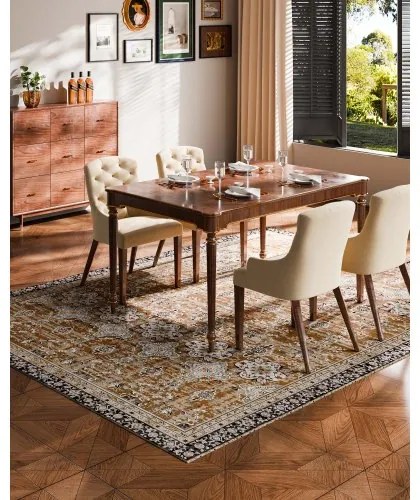 VEVOR Large Area Rug 8 x 10 ft Anti-Skid Indoor Floor Mat Vintage Brown Green