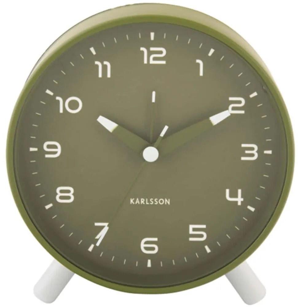Ρολόι Επιτραπέζιο - Ξυπνητήρι Orgullo KA6029GR 11x5x12cm Army Green Karlsson Μέταλλο