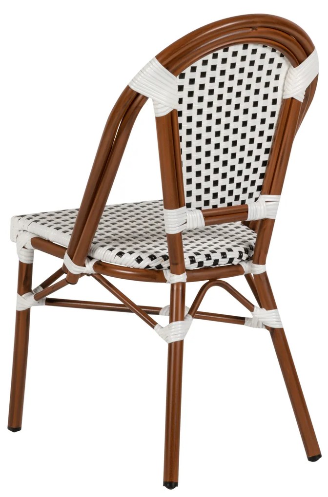 Καρέκλα Κήπου MUTARAZI Λευκό/Μαύρο Αλουμίνιο/Rattan 50x57x85cm - 14840060 - 14840060