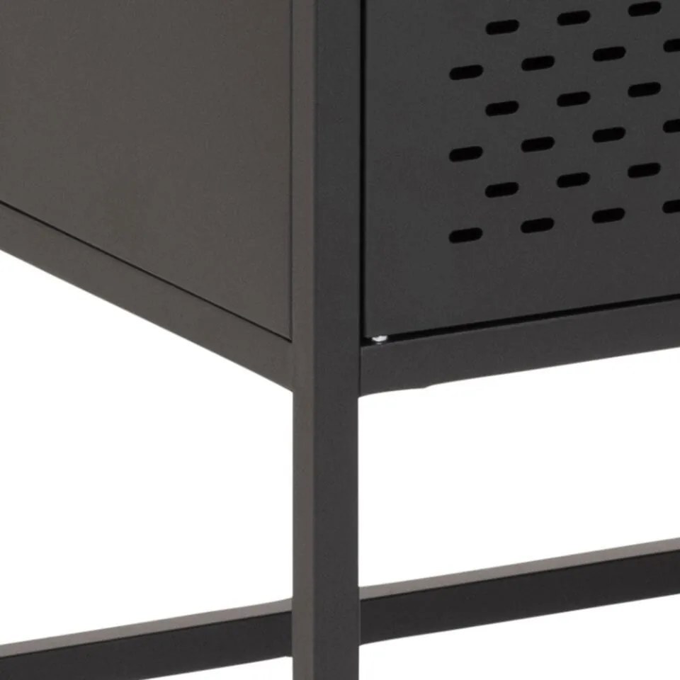 Βιβλιοθήκη Oakland J115, Κλειστό, Μέταλλο, 160x80x40cm, Μαύρο