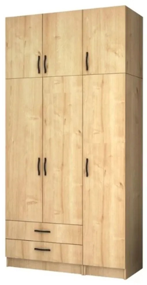 Ντουλάπα Τρίφυλλη Με Πατάρι Ricardo 0257183 120x51,8x240cm Sonoma Three Door