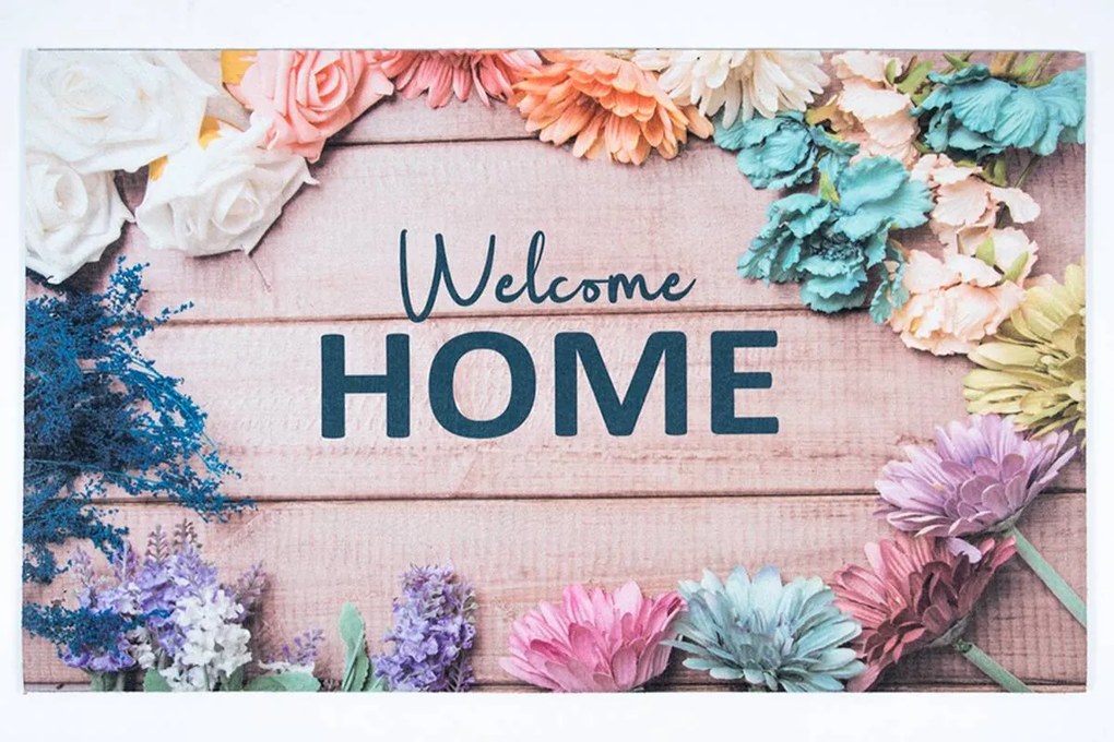 Sdim Αντιολισθητικό Πατάκι Εισόδου Gallery 012 Welcome Home Flowers 45x75εκ.