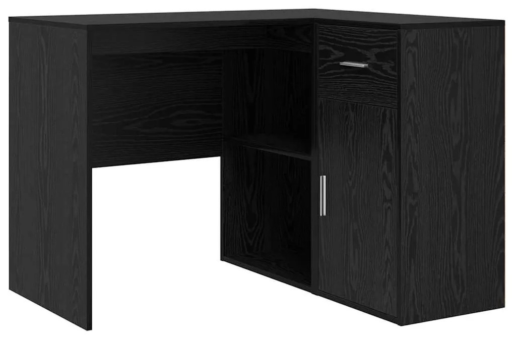 vidaXL Γωνιακό γραφείο με συρτάρι 2 pcs Μαύρη δρυς 102 x 50 x 75 εκ