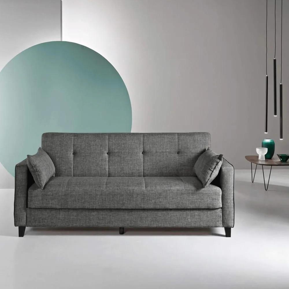 Καναπές-Κρεβάτι Τριθέσιος Agio AGIO.GRIGIO 215x80x88cm Dark Grey Ikone Casa