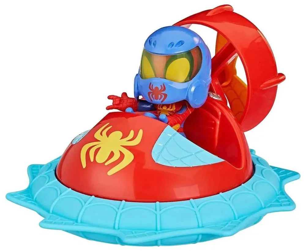 Φιγούρα Marvel Spidey F6775 Web-Spinners Spidey With Hover Spinner Vehicle Blue-Red Hasbro