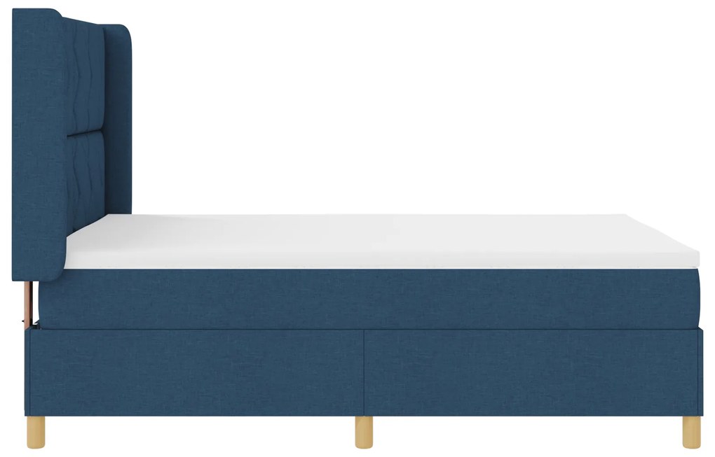 vidaXL Κρεβάτι με ελατήριο με στρώμα Μπλε 140 x 190 cm ύφασμα