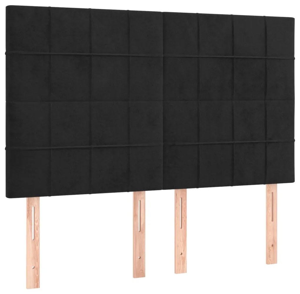vidaXL Κεφαλάρια Κρεβατιού 4 τεμ. Μαύρα 72x5x78/88 εκ. Βελούδινα