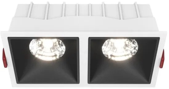 Χωνευτό Σποτ Οροφής Alfa LED 30W 4000K Διπλό Μαύρο-Λευκό DL043-02-15W4K-SQ-WB MAYTONI-DL043-02-15W4K-SQ-WB-Μαύρο-Λευκό DL043-02-15W4K-SQ-WB