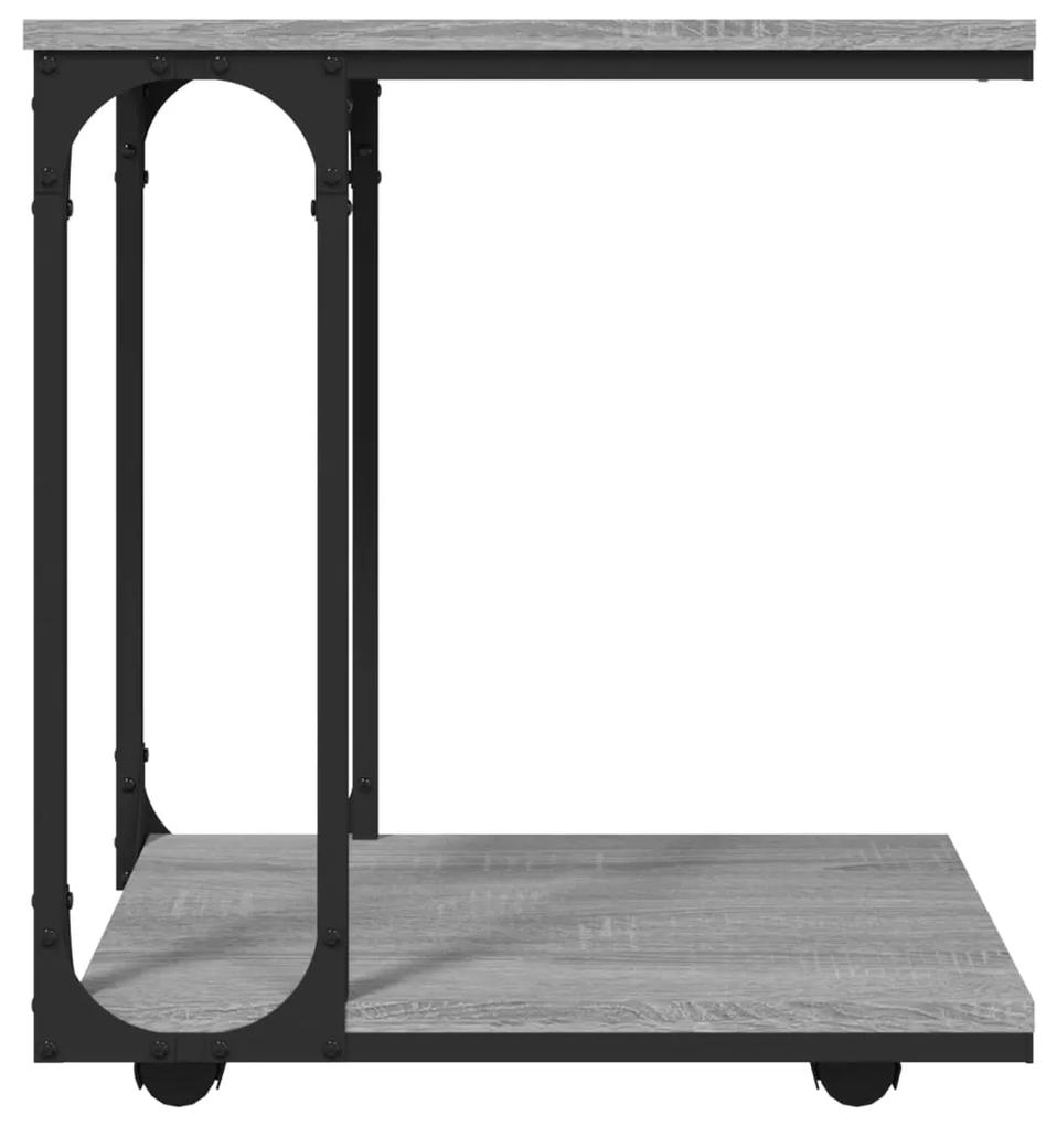 vidaXL Βοηθητικό Τραπέζι με Ρόδες Γκρι Sonoma 50x35x55,5 εκ Επεξ. Ξύλο