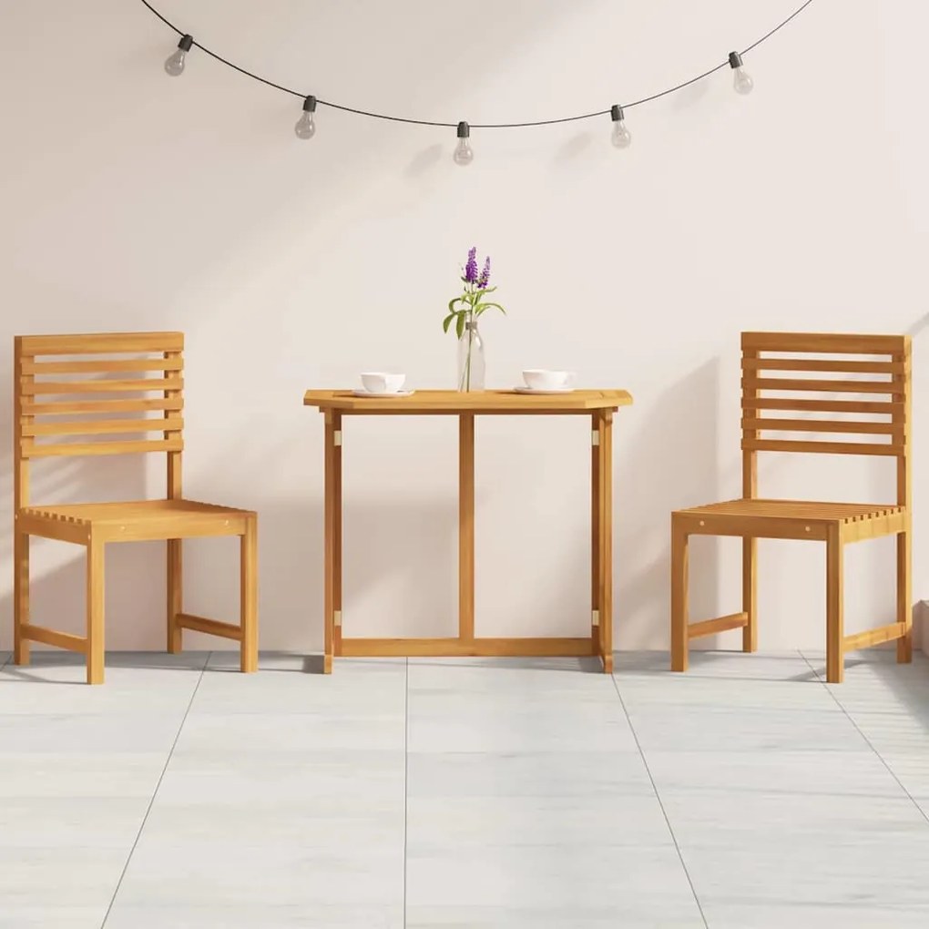 vidaXL Σετ Μπιστρό Κήπου 3 pcs Καφέ Μασίφ ξύλο ακακίας