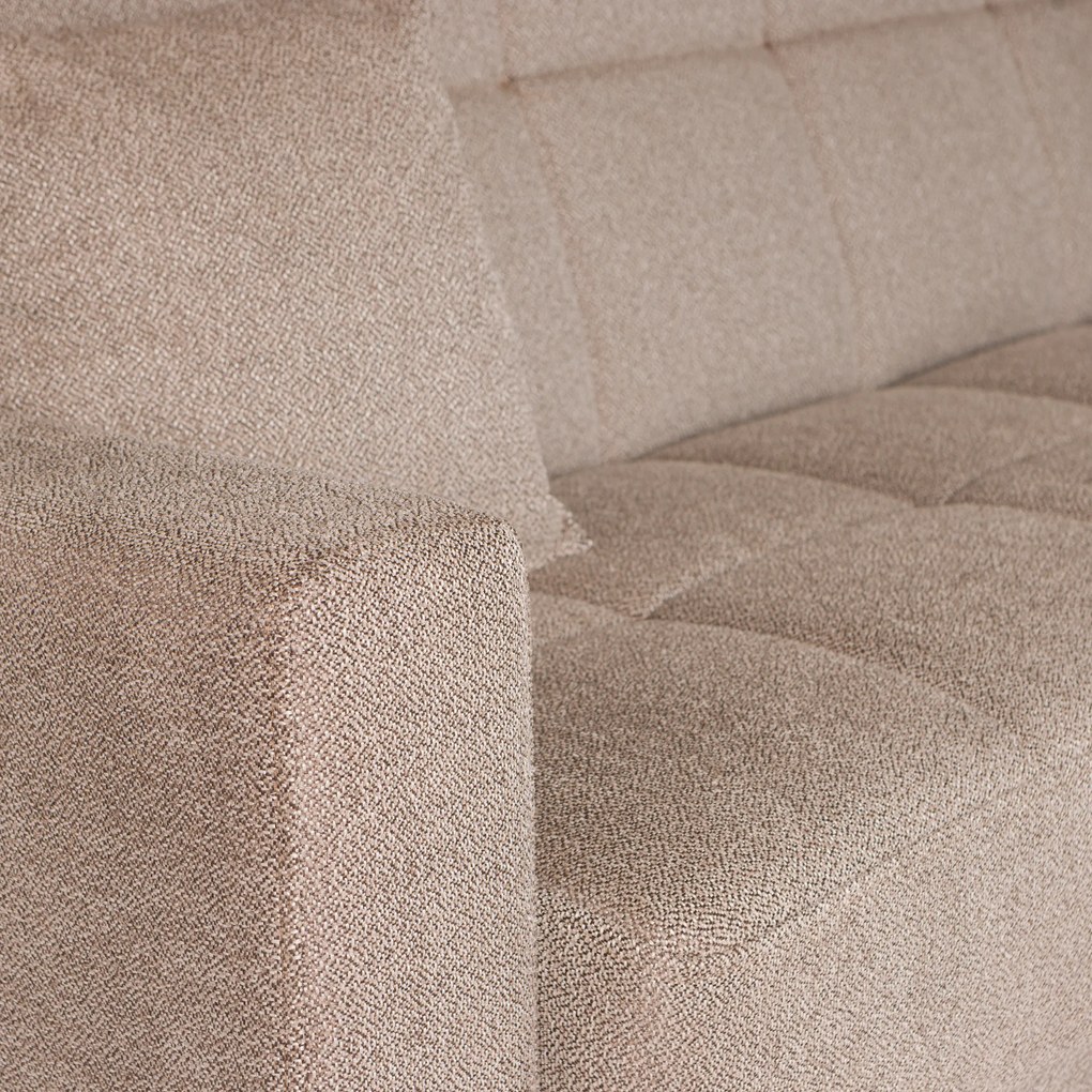 Καναπές-κρεβάτι Ferren με αποθηκευτικό χώρο τριθέσιος βαρέως τύπου μπεζ-καφέ ύφασμα 223x85x97