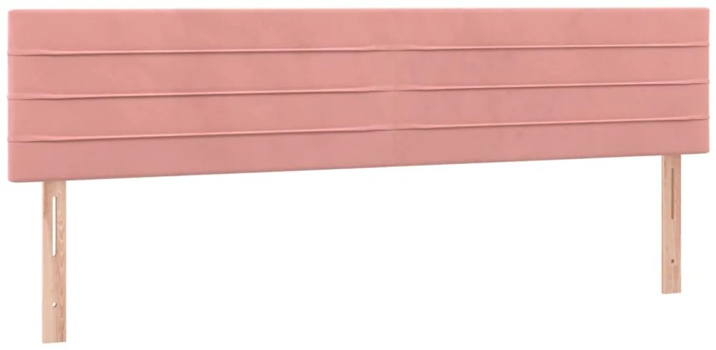 vidaXL Κρεβάτι Boxspring με Στρώμα Ροζ 160x200 εκ. Βελούδινο