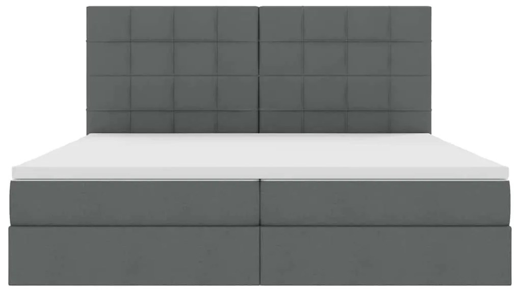 vidaXL Κρεβάτι με αποθηκευτικό χώρο και LED Σκούρο Γκρι 200 x 200 cm