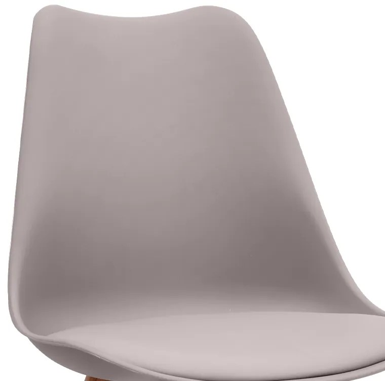 Καρέκλα τραπεζαρίας Viva Megapap PP - PU cappuccino - ξύλινο φυσικό πόδι 48,5x54x80εκ.