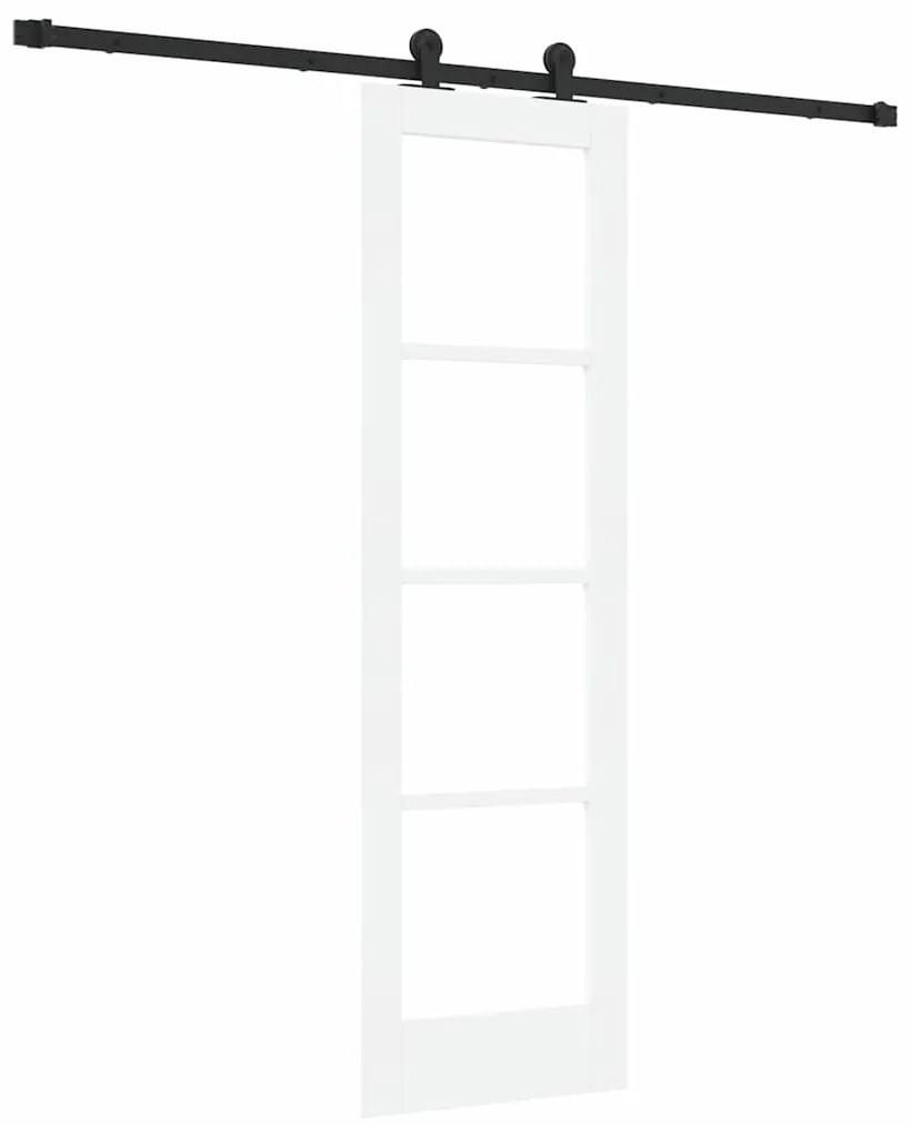 vidaXL Συρόμενη Πόρτα Λευκό 61 x 198.5 εκ. Ξύλο και μέταλλο