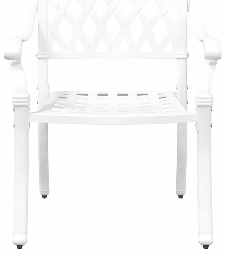 vidaXL Καρέκλα Κήπου 2 pcs Λευκό 55 x 56.5 x 91εκ Αλουμίνιο
