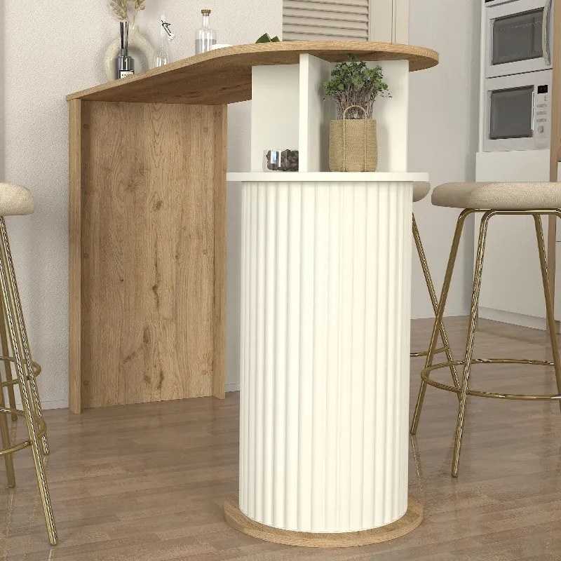 Τραπέζι μπαρ Bohema Megapap χρώμα sepet oak - ivory 150x51,6x101,8εκ. - GP042-0321,1