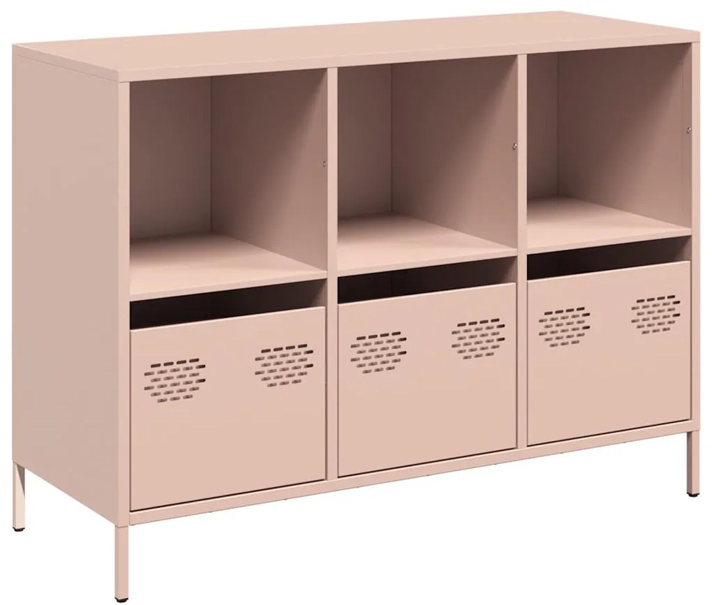 vidaXL Ντουλάπι Ροζ 101,5x39x73,5 εκ. από Χάλυβα Ψυχρής Έλασης