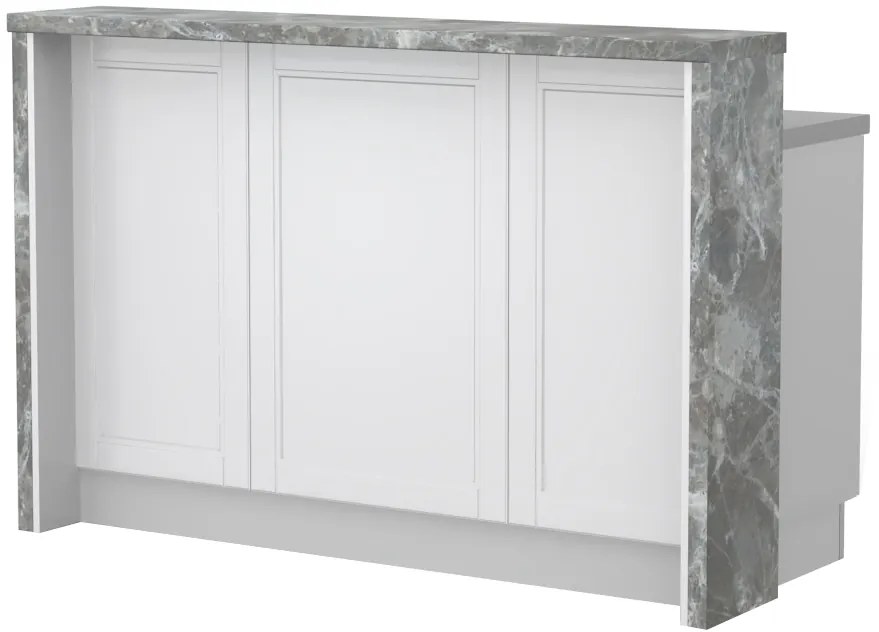 Πάγκος νησίδας Tahoma-Μήκος: 150 εκ.-Λευκό ματ-Siena Marble