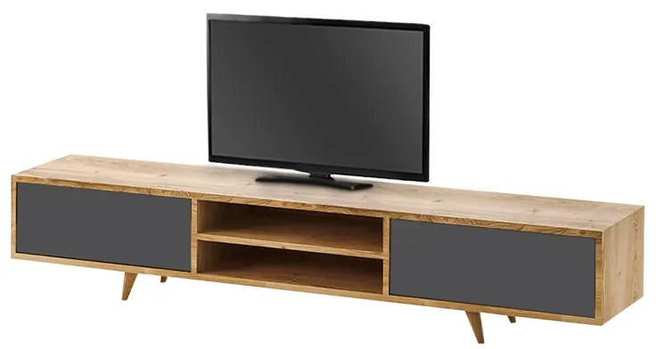 ΕΠΙΠΛΟ ΤΗΛΕΟΡΑΣΗΣ SERINE MEGAPAP ΧΡΩΜΑ SAPPHIRE OAK - ΑΝΘΡΑΚΙ 170X37X45ΕΚ.