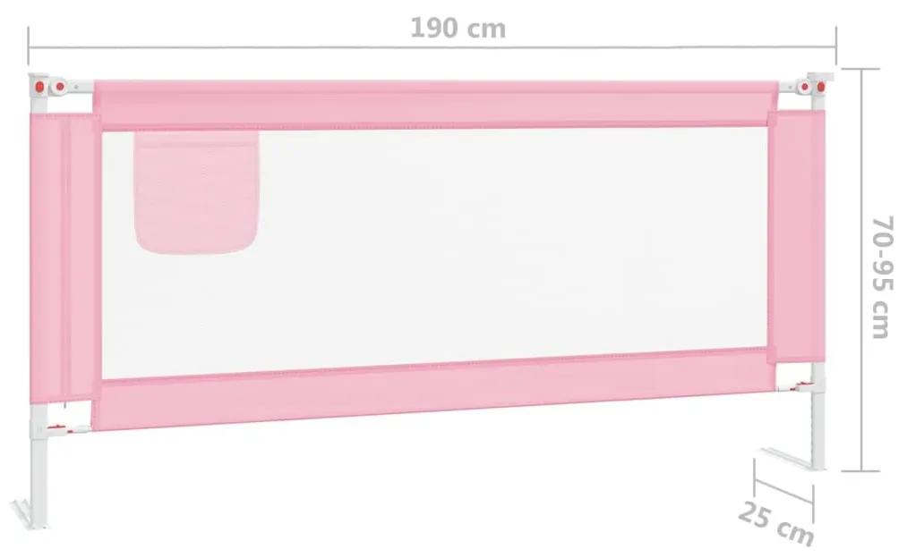 Μπάρα Κρεβατιού Προστατευτική Ροζ 190 x 25 εκ. Υφασμάτινη - Ροζ