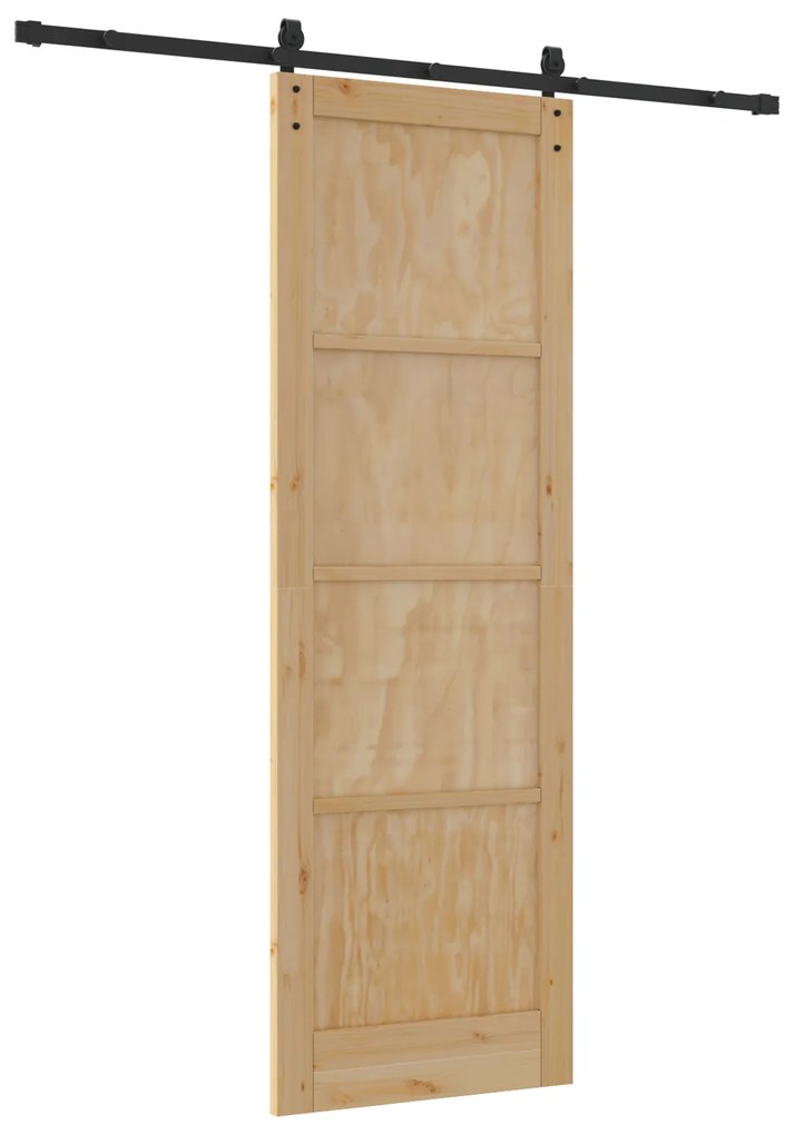 vidaXL Συρόμενη Πόρτα με Σετ Εξαρτημάτων 78x232 εκ Solid Ξύλο Πεύκου